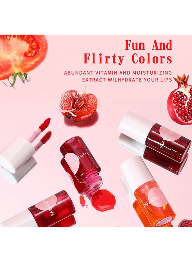 فافمون طقم بقع صبغة الشفاه ، صبغة ماء سائلة صغيرة ، ملمع شفاه كوري مرطب طبيعي ، مقاوم للماء يدوم طويلا ، صبغة شفاه وخد متعددة الاستخدامات # 02 فراولة - Image 3