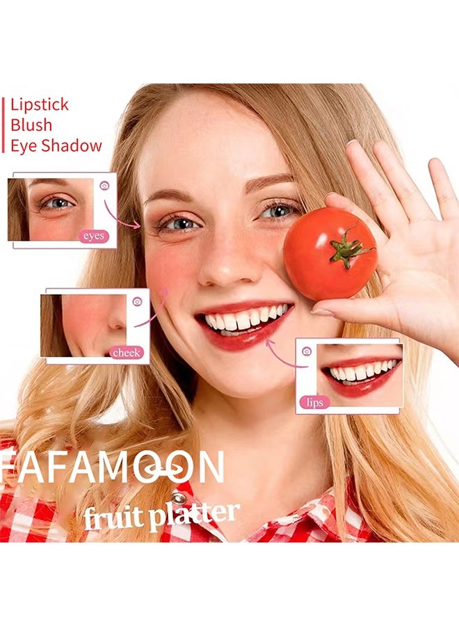 فافمون طقم بقع صبغة الشفاه ، صبغة ماء سائلة صغيرة ، ملمع شفاه كوري مرطب طبيعي ، مقاوم للماء يدوم طويلا ، صبغة شفاه وخد متعددة الاستخدامات # 02 فراولة - Image 4