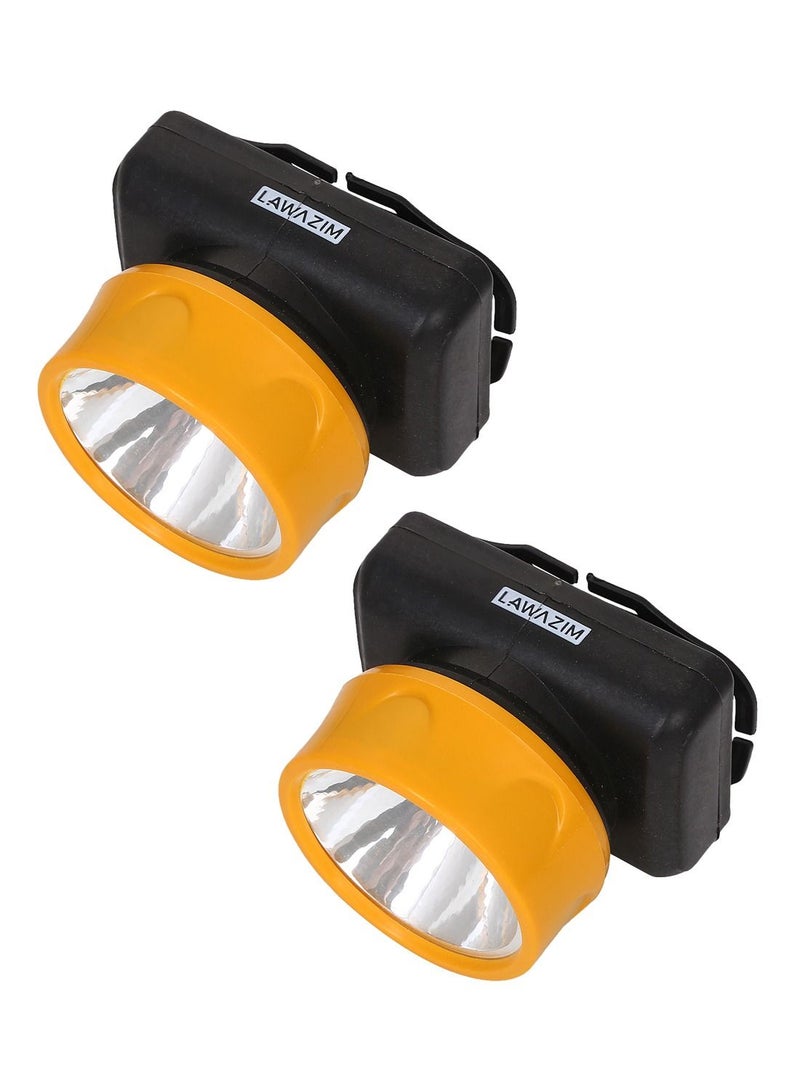 LAWAZIM Portable Work Light 2 Piece Yellow |Building Supplies|Job Site Lighting|Work Light|LED Rechargeable|Portable Lights - Image 1