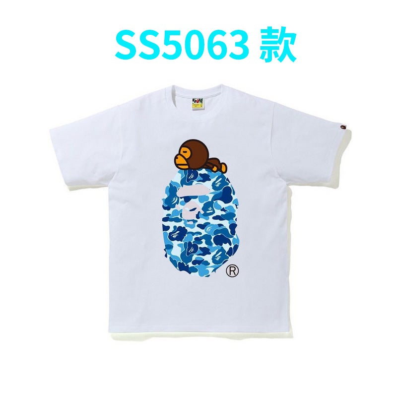 Cartoon Printed T-Shirt for Men and Women, Half-Sleeved Short T-Shirt - Image 1
