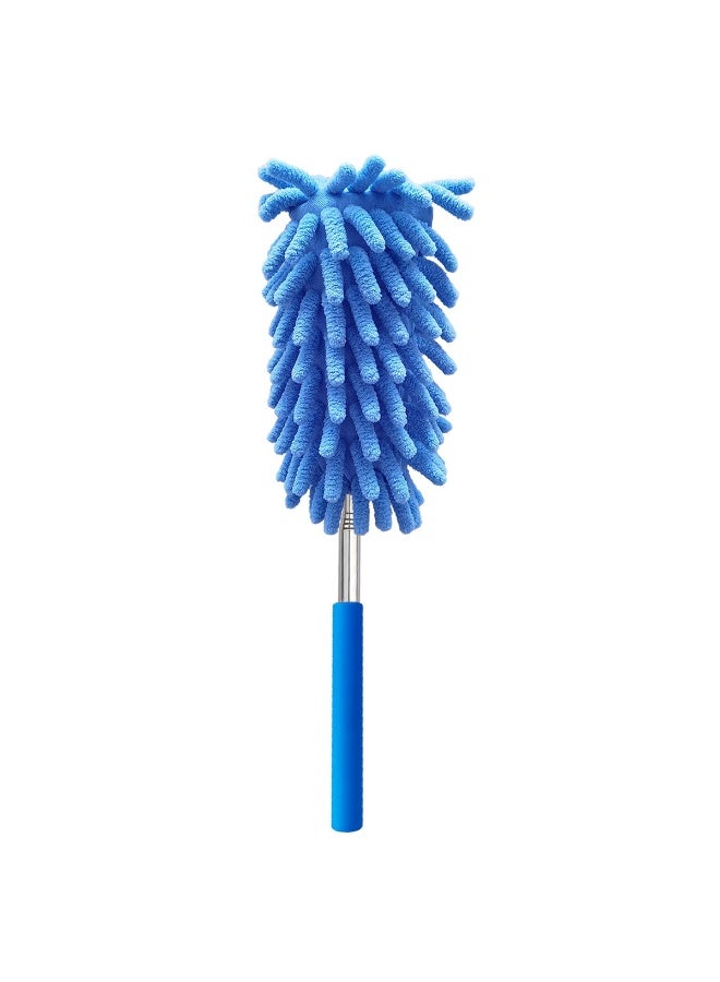 Extendable Microfiber Chenille Duster with Stainless Steel Telescopic Handle Adjustable Length 25–74cm Washable Removable Dusting Head Non-Slip Grip for Home Car Furniture Ceiling Fan Cleaning - Image 1