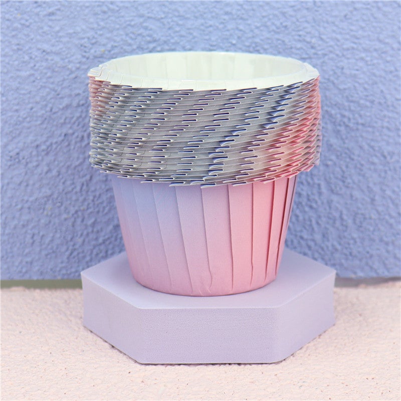 Tulip Gradient Lace Mofen Cake Cup High Temperature Resistant Oil-Proof Film Dream Purple Mofen Paper Holder - Image 1