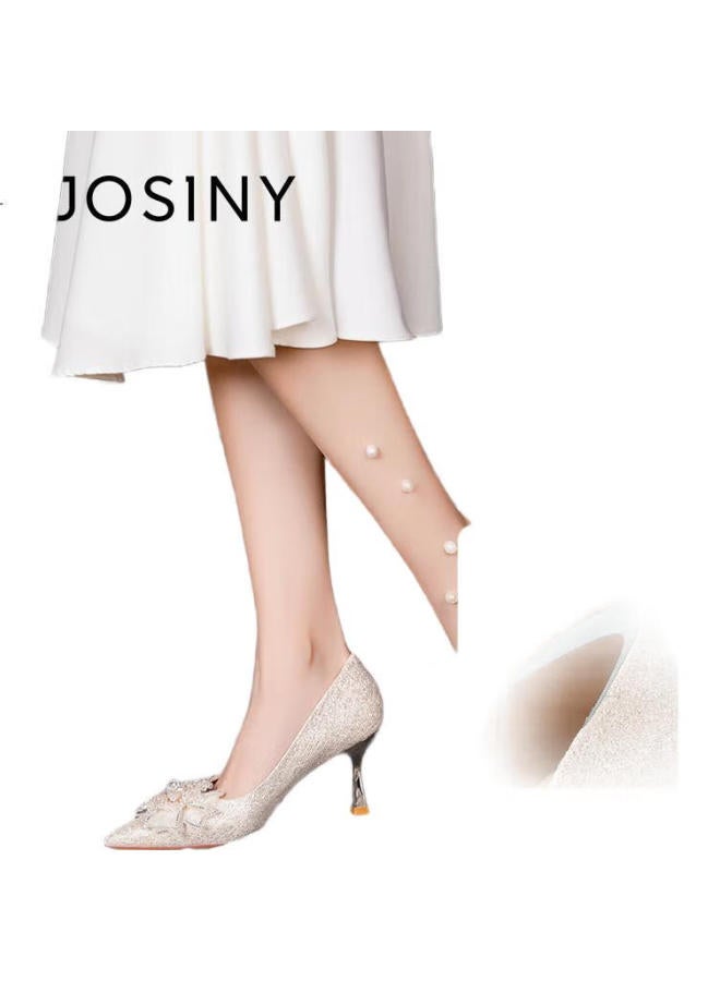Josiny Fairy Style High Heels For Women, Spring Edition, Perfect For Bridesmaids And Engagements, Champagne Gold, Size 36 - Image 2