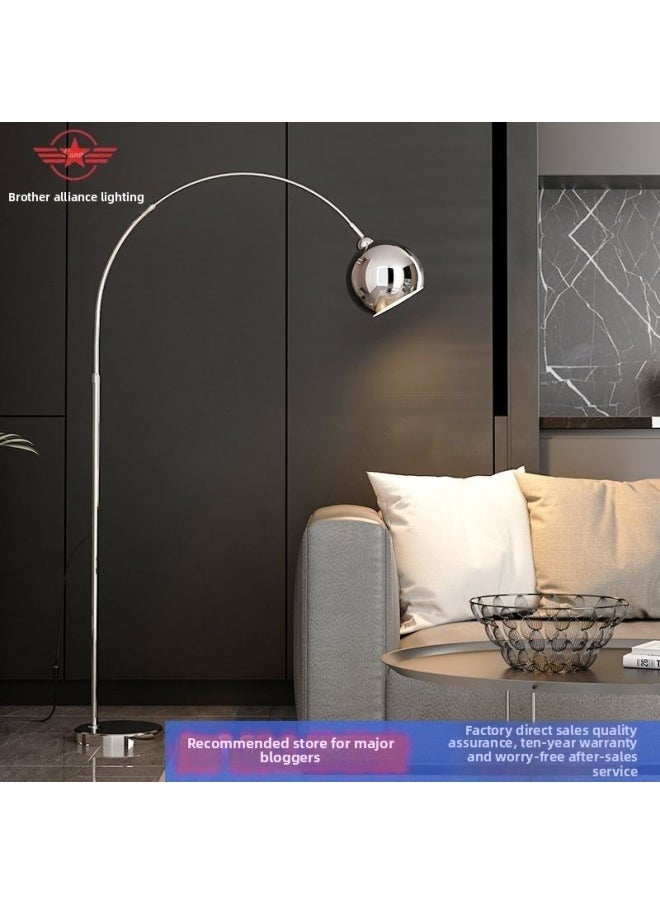 Italian Light Luxury Floor Lamp Living Room Atmosphere Lamp Bedroom Internet Famous Nordic Fishing Lamp Minimalist Sofa Vertical Table Lamp-Light Source Power:Warm Light-Light Color:Large Gold-