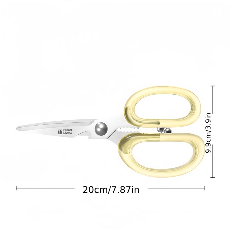 High Quality Kitchen Scissors Stainless Steel Multifunctional With Transparent Handle For Cutting Chicken Bones Fish Salads Vegetables Deli Meats Home And Office Use - Image 4