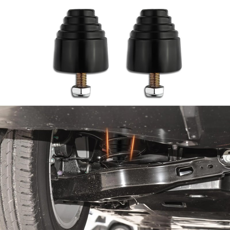 Rebvugr 2PCS Suspension Bump Stop Rear Leaf Spring Bumpers Bump Stops Kit with Nuts Universal Rubber Bump Stop Automotive Accessories for Most Cars Trucks Vans Shock Absorption and Cushioning - Image 3