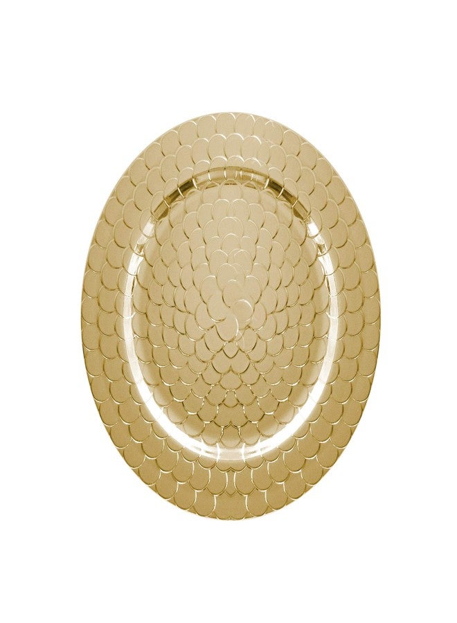 ChargeIt by Jay Snake Charger Plate 13” Decorative Melamine Service Plate for Home, Professional Dining, Perfect for Upscale Events, Dinner Parties, Weddings, Banquets, Catering, Set of 4, Gold - Image 3