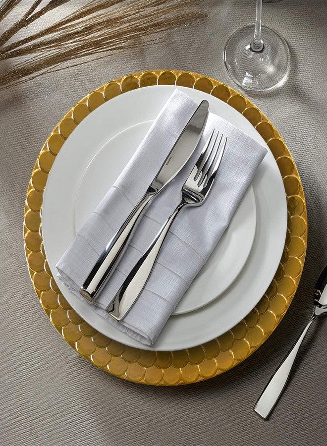 ChargeIt by Jay Snake Charger Plate 13” Decorative Melamine Service Plate for Home, Professional Dining, Perfect for Upscale Events, Dinner Parties, Weddings, Banquets, Catering, Set of 4, Gold - Image 2
