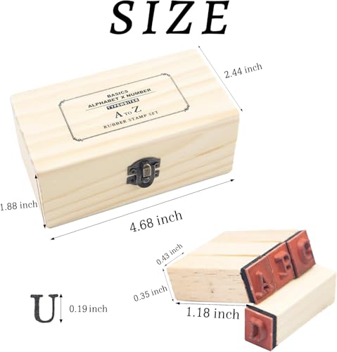 krastmon Rubber Stamp Letters Numbers and Alphabets 36 Pcs Small Wooden Rubber Stamps for Card Making DIY Craft Scrapbooking Supplie etc - Image 3