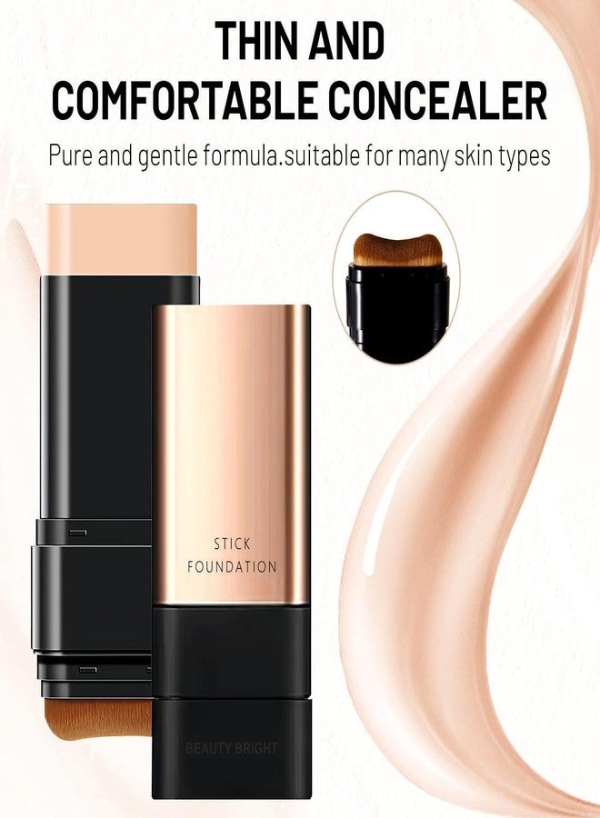 Nuvex 2-in-1 Korean Anti-Wrinkle Foundation Stick with Brush | Luxury Hydrating Makeup Stick | Waterproof, Long-Lasting, Lightweight Coverage for All Skin Types | Conceals Blemishes, Natural Color - Image 4