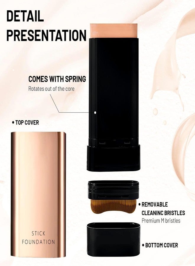 Nuvex 2-in-1 Korean Anti-Wrinkle Foundation Stick with Brush | Luxury Hydrating Makeup Stick | Waterproof, Long-Lasting, Lightweight Coverage for All Skin Types | Conceals Blemishes, Natural Color - Image 5