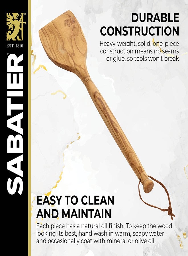 Sabatier Olivewood Turner, Perfect for flipping, scraping, and chopping food, 13.96 x 3.30 x 0.83 " - Image 3