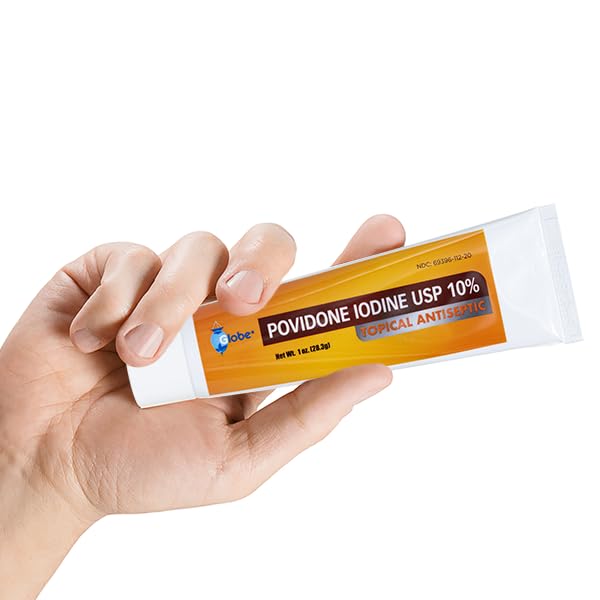 Globe جلوب (4 عبوات) مرهم بوفيدون يود 10% للإسعافات الأولية 1 أونصة، للجروح والخدوش والحروق (قارن مع بيتادين) - Image 4