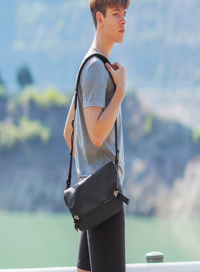 MARK RYDEN New Style Fashion Man Single Shoulder Pack Leisure Student Tooling Package Black Zipper Single Shoulder Pack - Image 5