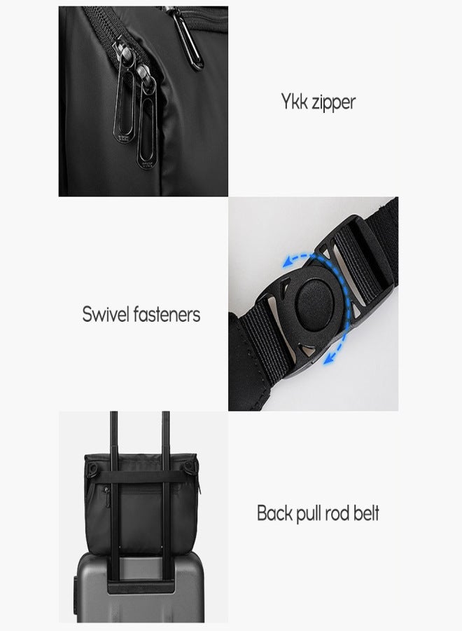 MARK RYDEN New Style Fashion Man Single Shoulder Pack Leisure Student Tooling Package Black Zipper Single Shoulder Pack - Image 4