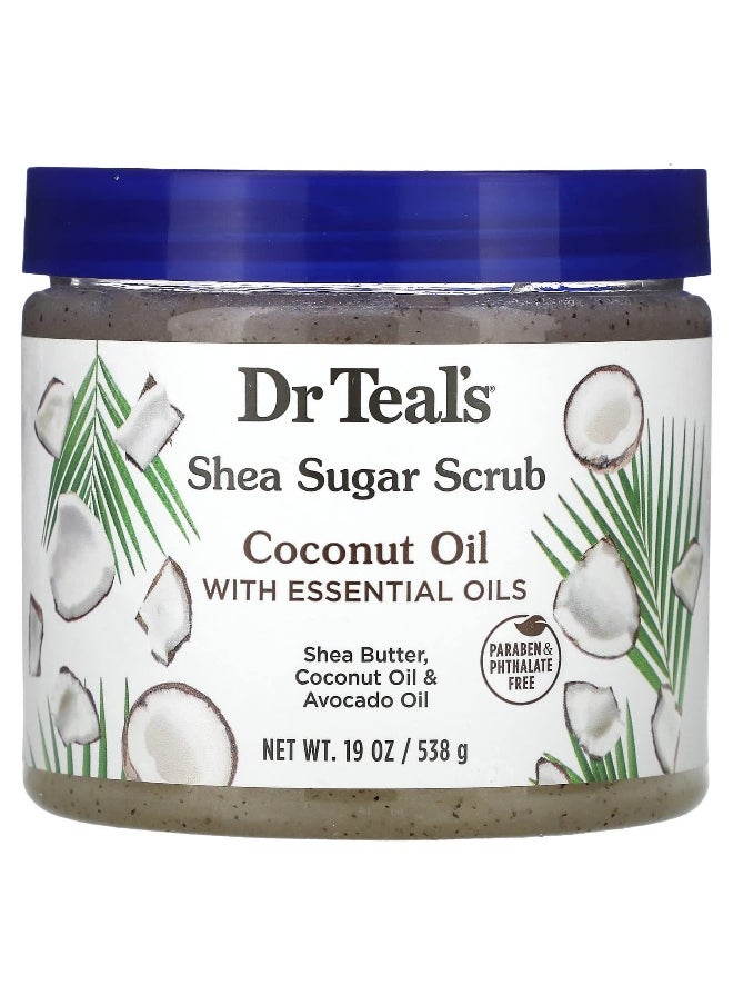 Dr. Teals Dr. Teal's, Shea Sugar Scrub, Coconut Oil With Essential Oils, 19 oz (538 g)  - Image 1