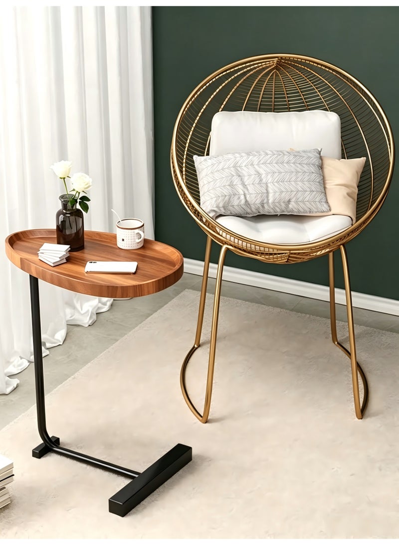 Snooe Coffee Table,Sofa Side Table,Double Layer C Shaped Square side table on wheels,coffee table for living room sofa,Suitable for study, living room, bedroom - Image 4