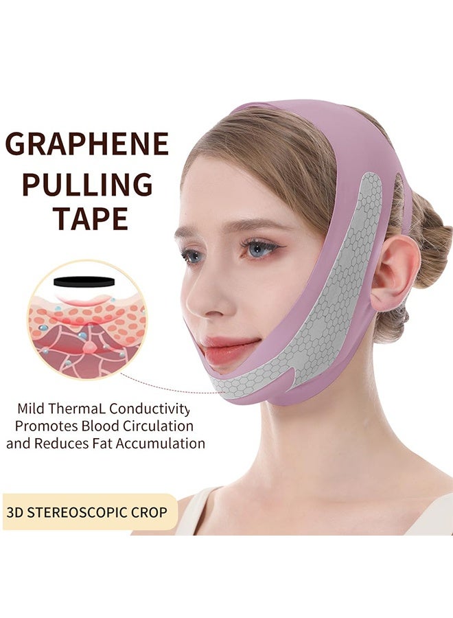 Depend Graphene V Line Lifting Mask, Double Chin Reducer, Face Slimming Strap, Face Lifting Strap For Sleeping, Reusable & Adjustable Chin Strap For Jawline Lifting, Eliminates Wrinkles Sagging Anti-aging, Double Chin Lifting Straps For Women, Purple - Image 2