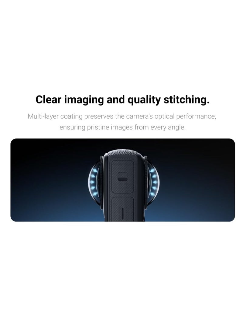 KASTWAVE 2 Pcs Lens Guard Protective Cover, Insta360 X4 Lens Cap, Standard Removable Lens Guards, Sports Camera Rotating Optical Tempered Glass/PC Protective Mirror Lens, for Insta360 X4 Accessories  - Image 2
