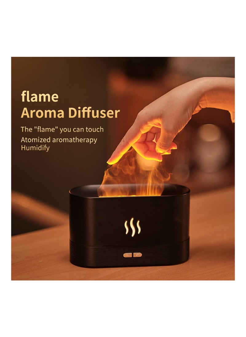 Houmt - Air Humidifier with High Performance for Home and Office Essential Oil Diffuser with Flame Light, 180mL Aromatherapy Mist Humidifier, Quiet Aroma Air Diffusers with Auto Shut-Off Protection - Image 1