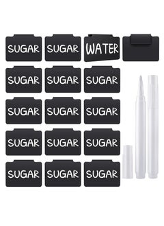 Oasisgalore Plastic Basket Bin Label Clip Price Tag Holders with White Chalk Markers for Storage Goods  - Image 1