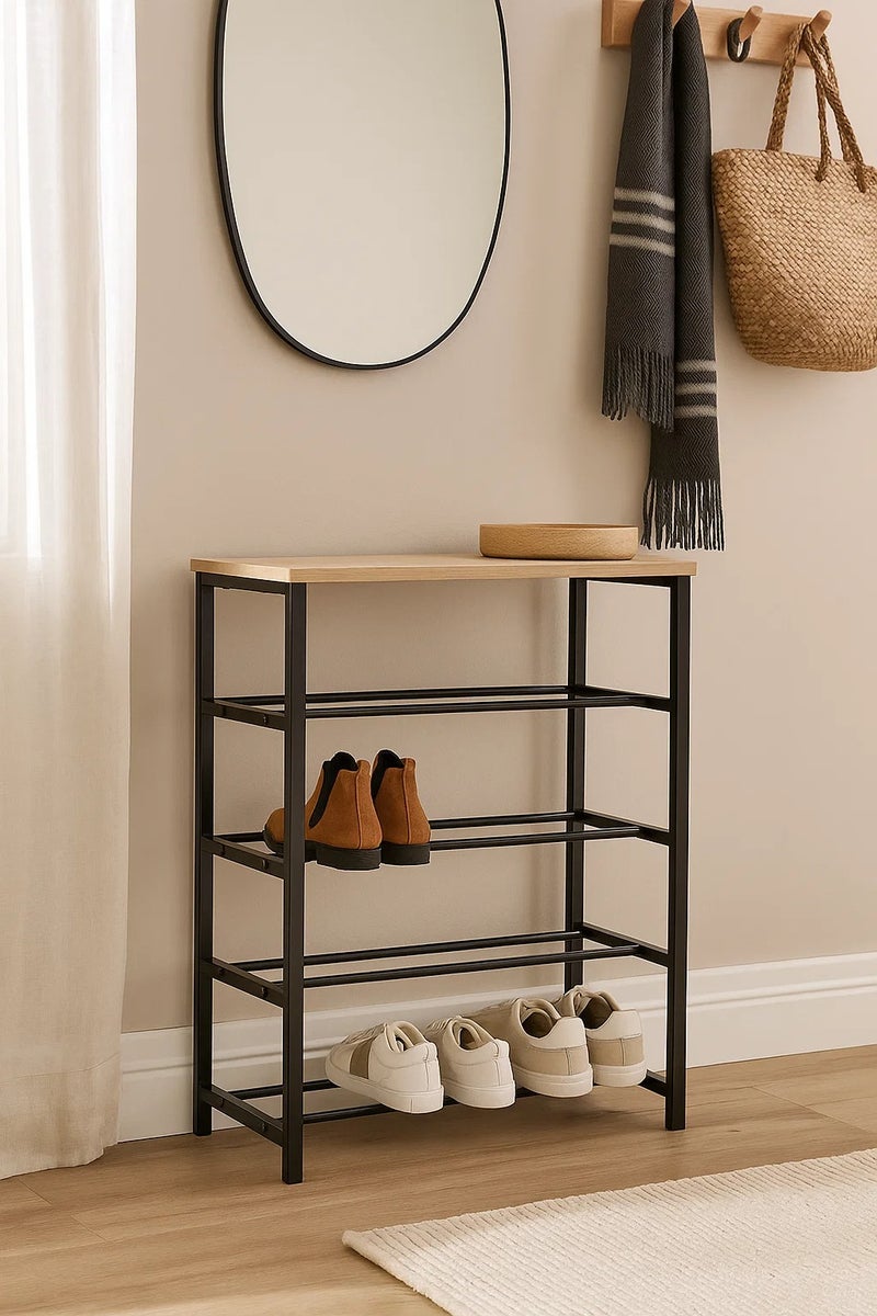 LOFT ALIAJ,CONSOLE SHOE RACK,L63XP30XH90.5CMS,WOOD,IRON-193452 - Image 1