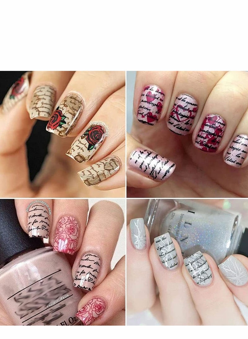 SOLARAE Letter Graffiti Nail Art Foil Transfer Stickers, Starry Foil Adhesive Decals Letters Colorful Design, Acrylic Manicure Decorations 10Pcs (Glue are not included) - Image 2