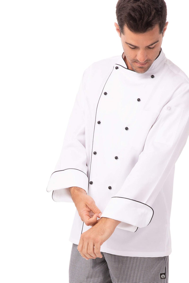 Chef Works Men's Newport Executive Chef Coat, White, X-Large - Image 4