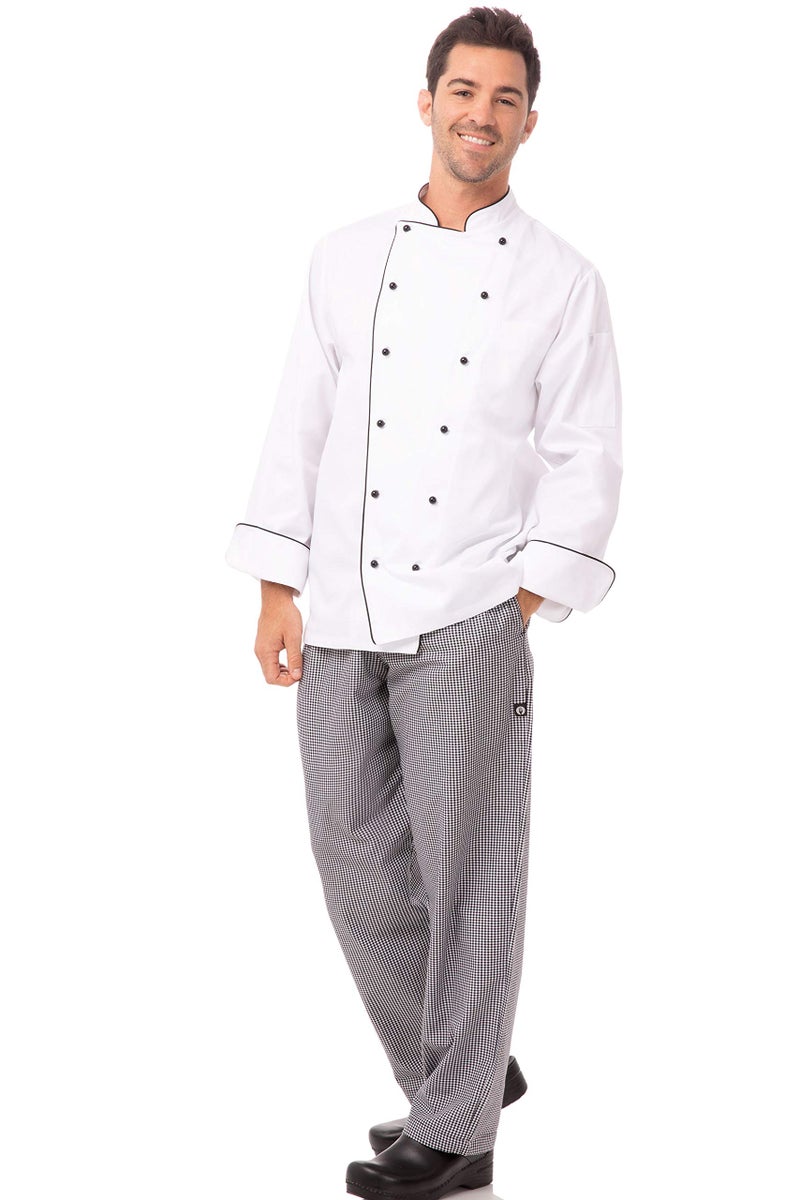Chef Works Men's Newport Executive Chef Coat, White, X-Large - Image 2