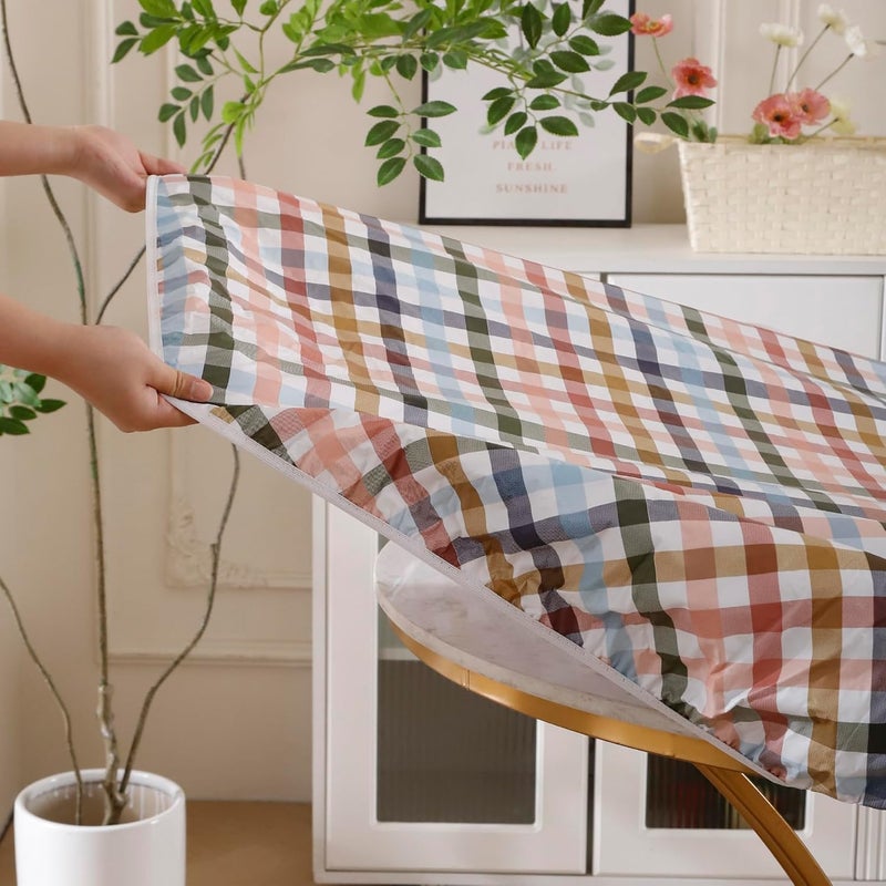 Walrus Round Vinyl Fitted Tablecloth with Flannel Backing Elastic Edge Design Table Cover Waterproof Oil-Proof PVC Table Cloth Stain-Resistant Best for 32"-36" Round - Image 3
