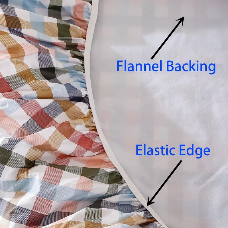 Walrus Round Vinyl Fitted Tablecloth with Flannel Backing Elastic Edge Design Table Cover Waterproof Oil-Proof PVC Table Cloth Stain-Resistant Best for 32"-36" Round - Image 5