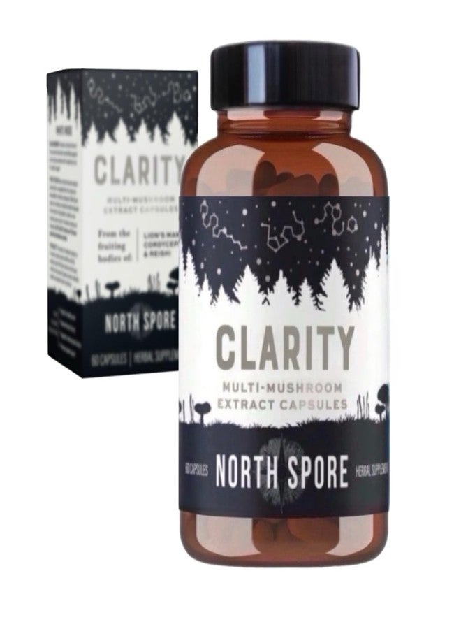 North Spore كبسولات فطر نورث سبور العضوية عالية الفعالية | مكمل غذائي من فطر عرف الأسد، والريشي، والكورديسيبس | يعزز التركيز، والذاكرة، والحيوية، والوظائف الإدراكية | مزيج مستخلص عضوي نقي - 60 كبسولة - Image 1