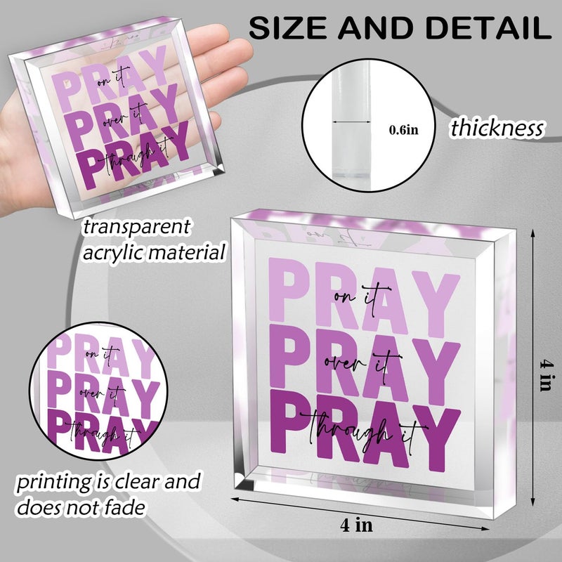 Zaxek Purple Christian Gifts For Women -Religious Plaques Christian Woman Decor Gifts - Modern Home Office Kids Room Bathroom Bedroom - Image 2