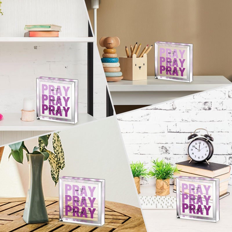 Zaxek Purple Christian Gifts For Women -Religious Plaques Christian Woman Decor Gifts - Modern Home Office Kids Room Bathroom Bedroom - Image 4