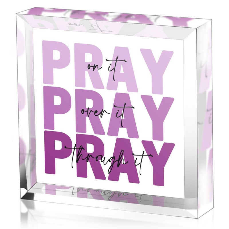 Zaxek Purple Christian Gifts For Women -Religious Plaques Christian Woman Decor Gifts - Modern Home Office Kids Room Bathroom Bedroom - Image 1