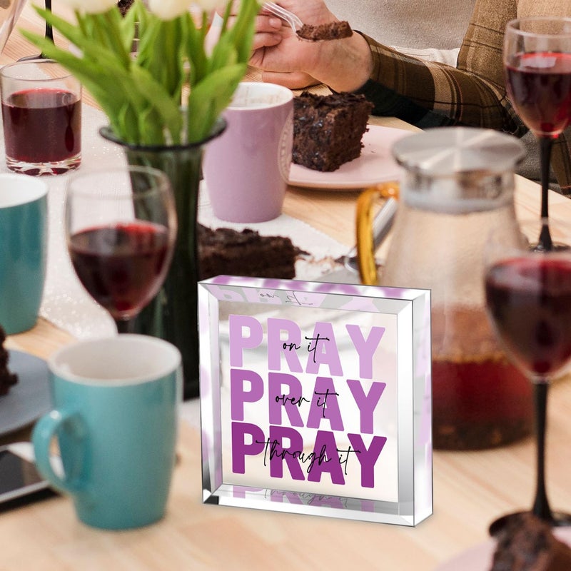 Zaxek Purple Christian Gifts For Women -Religious Plaques Christian Woman Decor Gifts - Modern Home Office Kids Room Bathroom Bedroom - Image 3