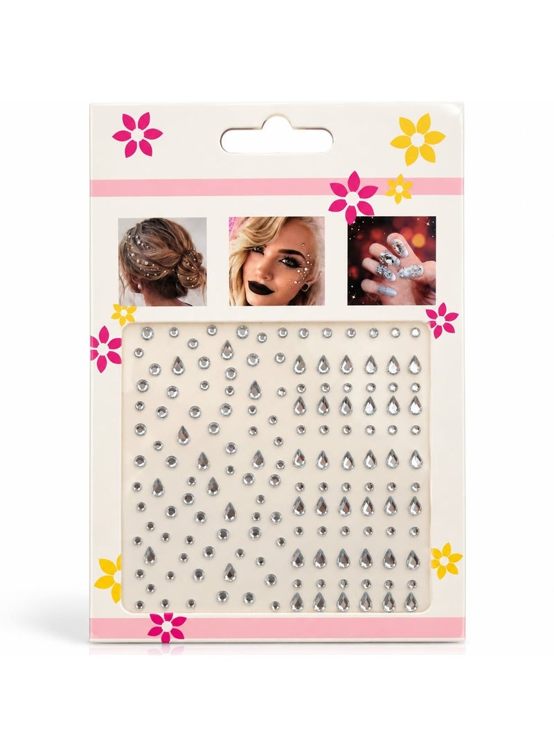 Face Gems Rhinestones – Sparkling Crystal Body Jewels in Different Shapes & Sizes for Face, Body, Clothes, Bags, Shoes, Nails & Hair – Party Makeup Decoration - Image 1