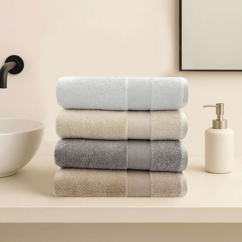 Pan Home Ultra Luxe Turkish Cotton Hand Towel 50x90 cm - Cream - Image 2
