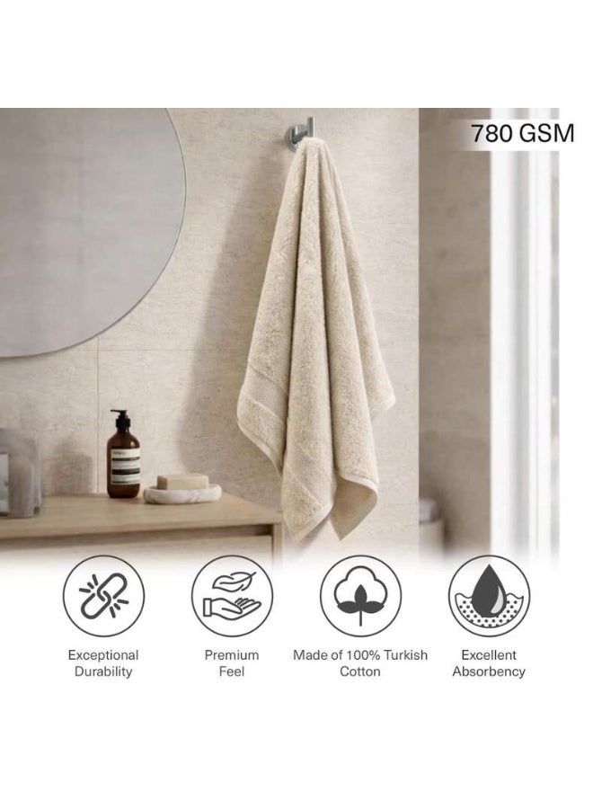 Pan Home Ultra Luxe Turkish Cotton Hand Towel 50x90 cm - Cream - Image 5