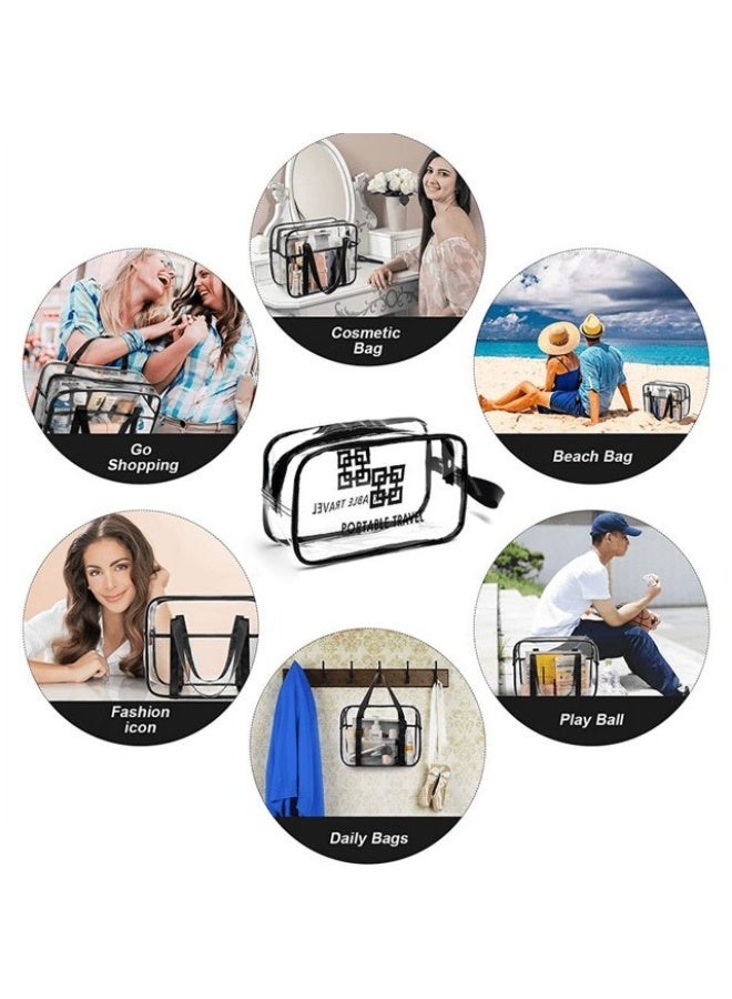 Clear Cosmetic Bag for Women | Large Waterproof PVC Toiletry Bag | Clear Travel Case for Makeup and Personal Care Items – Black - Image 2