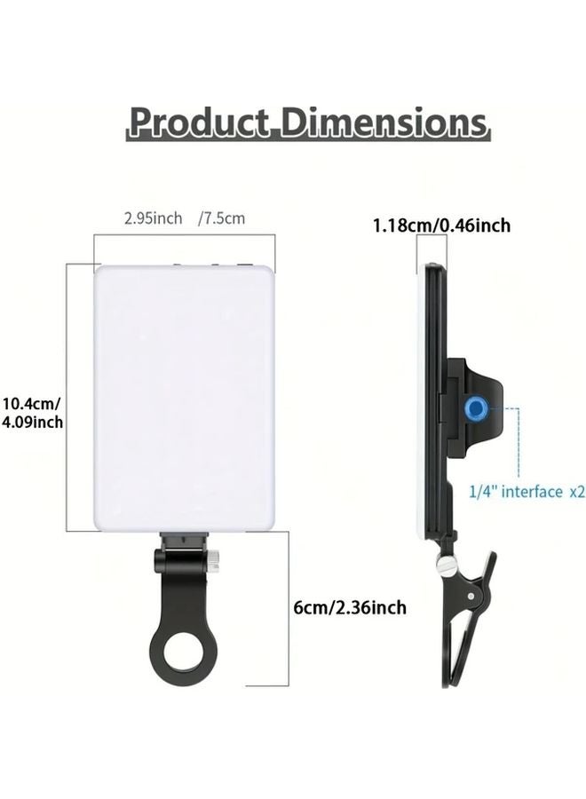ضوء سيلفي بنفسجي للهاتف، اللابتوب، التابلت، الكاميرا مع مشبك أمامي وخلفي و3 أوضاع إضاءة - Image 4