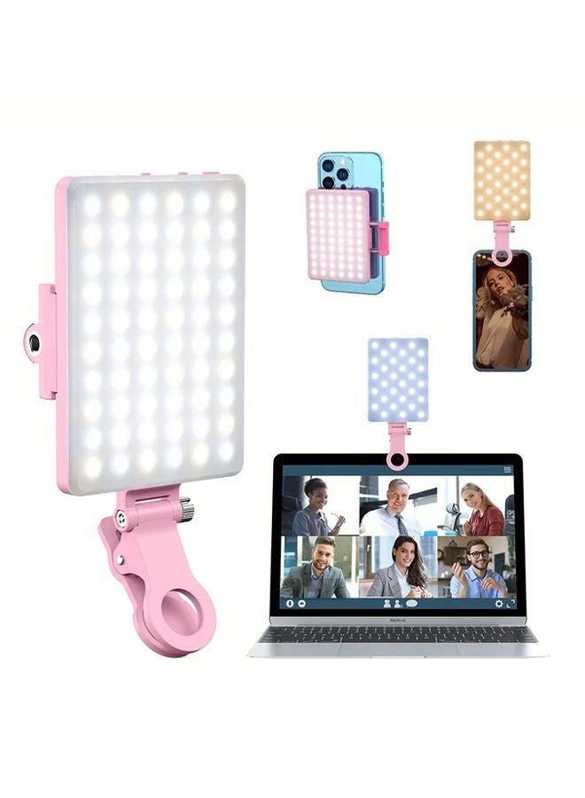 ضوء سيلفي بنفسجي للهاتف، اللابتوب، التابلت، الكاميرا مع مشبك أمامي وخلفي و3 أوضاع إضاءة - Image 2