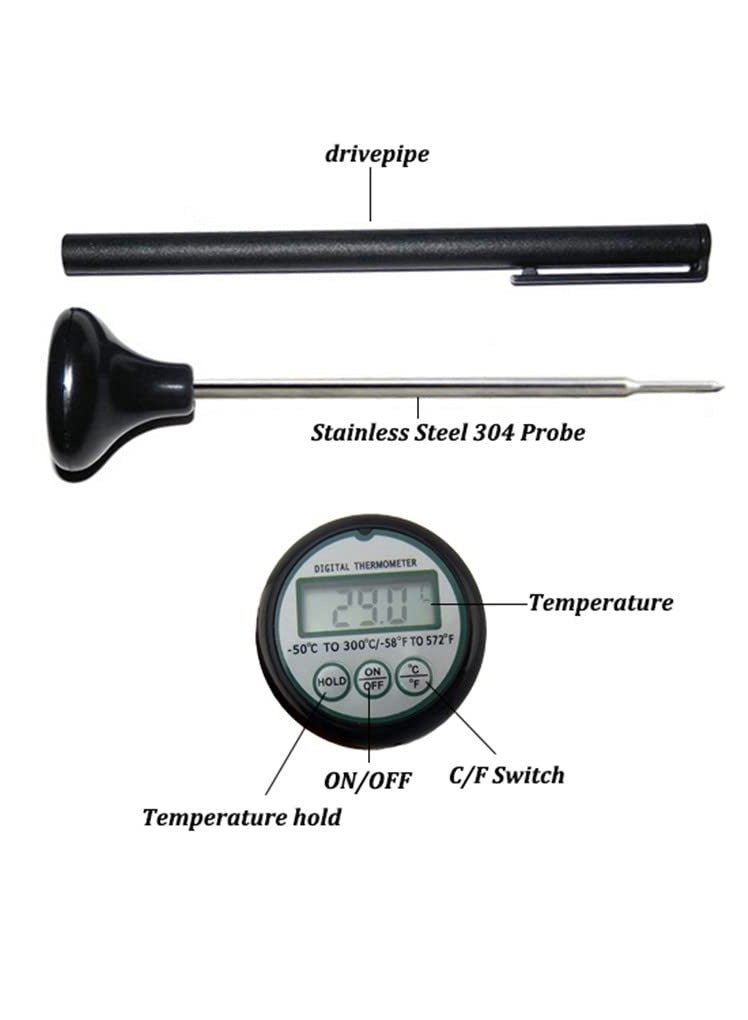 Anmi Kitchen Thermometer Suitable for Milk Coffee and Water(Black) - Image 4