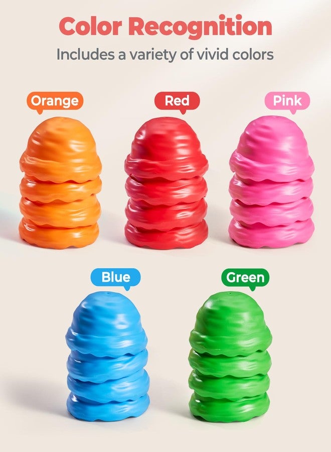 JoyCat Ice Cream Preschool Learning Activities Counting and Color Sorting Set Stacking Toys for Kids 1-5, Educational Fine Motor Skills Toys, 30PCS Math Manipulatives, Easter Basket Stuffers - Image 4