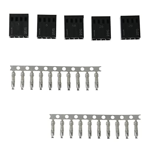 DGBRSM 5 Set Female 4-Pin PWM Fan Connector Kit - 5pcs 4 Pin 4Pin PWM Fan Female Connector and 20pcs Terminal Crimp Pins - Image 1