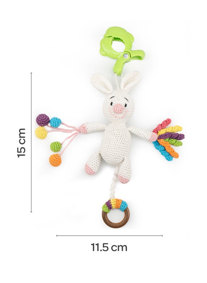 Moon Handcrafted Crochet Toy with Cuddle Ring & Clip Hanger-Bunny - Image 2