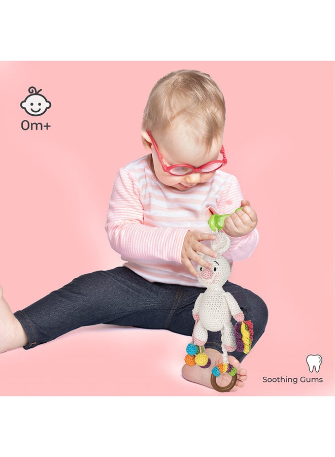 Moon Handcrafted Crochet Toy with Cuddle Ring & Clip Hanger-Bunny - Image 5