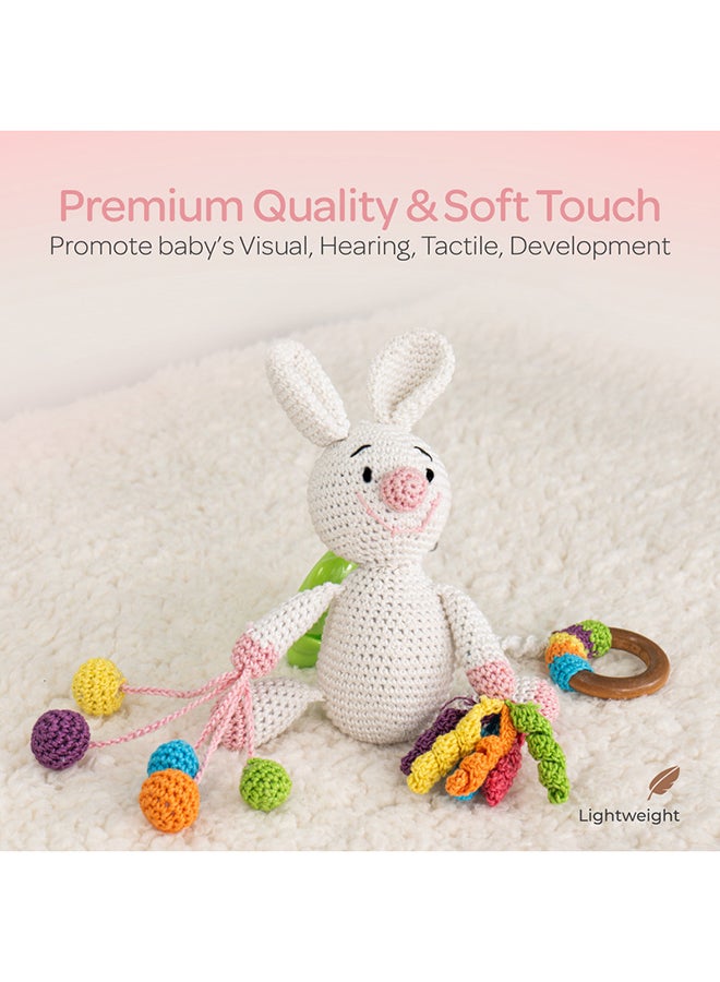 Moon Handcrafted Crochet Toy with Cuddle Ring & Clip Hanger-Bunny - Image 4