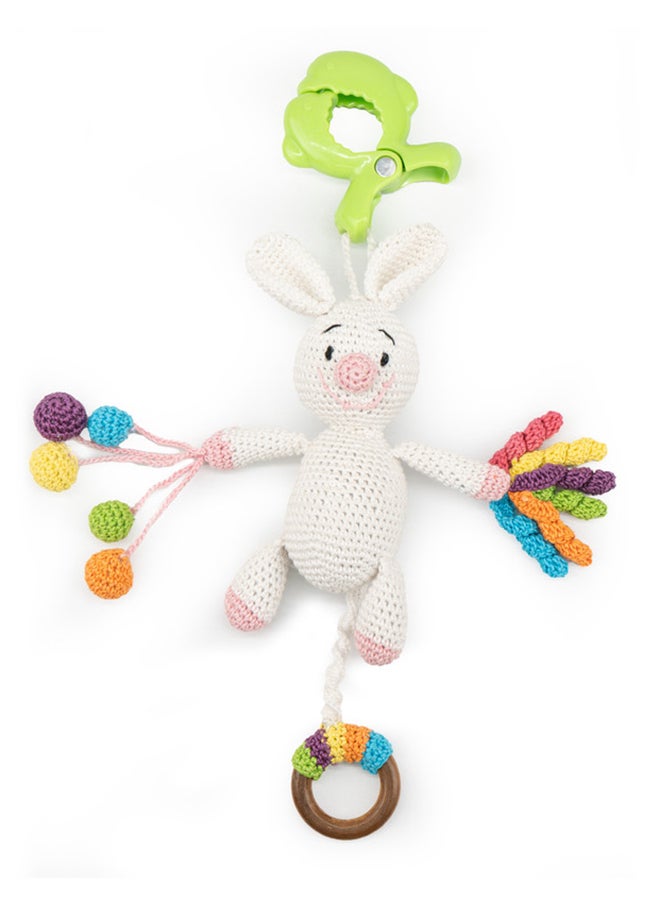 Moon Handcrafted Crochet Toy with Cuddle Ring & Clip Hanger-Bunny - Image 1