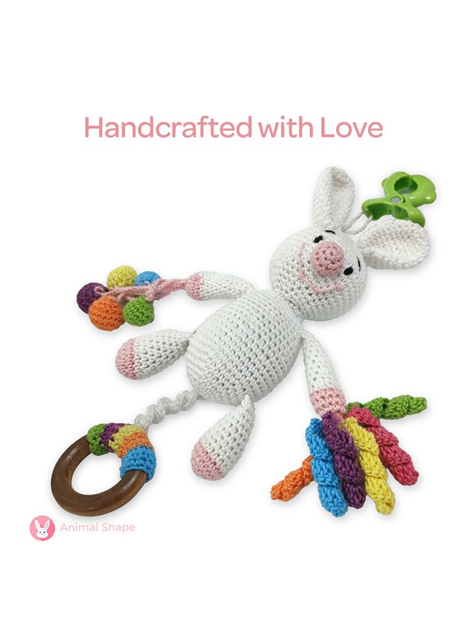 Moon Handcrafted Crochet Toy with Cuddle Ring & Clip Hanger-Bunny - Image 3